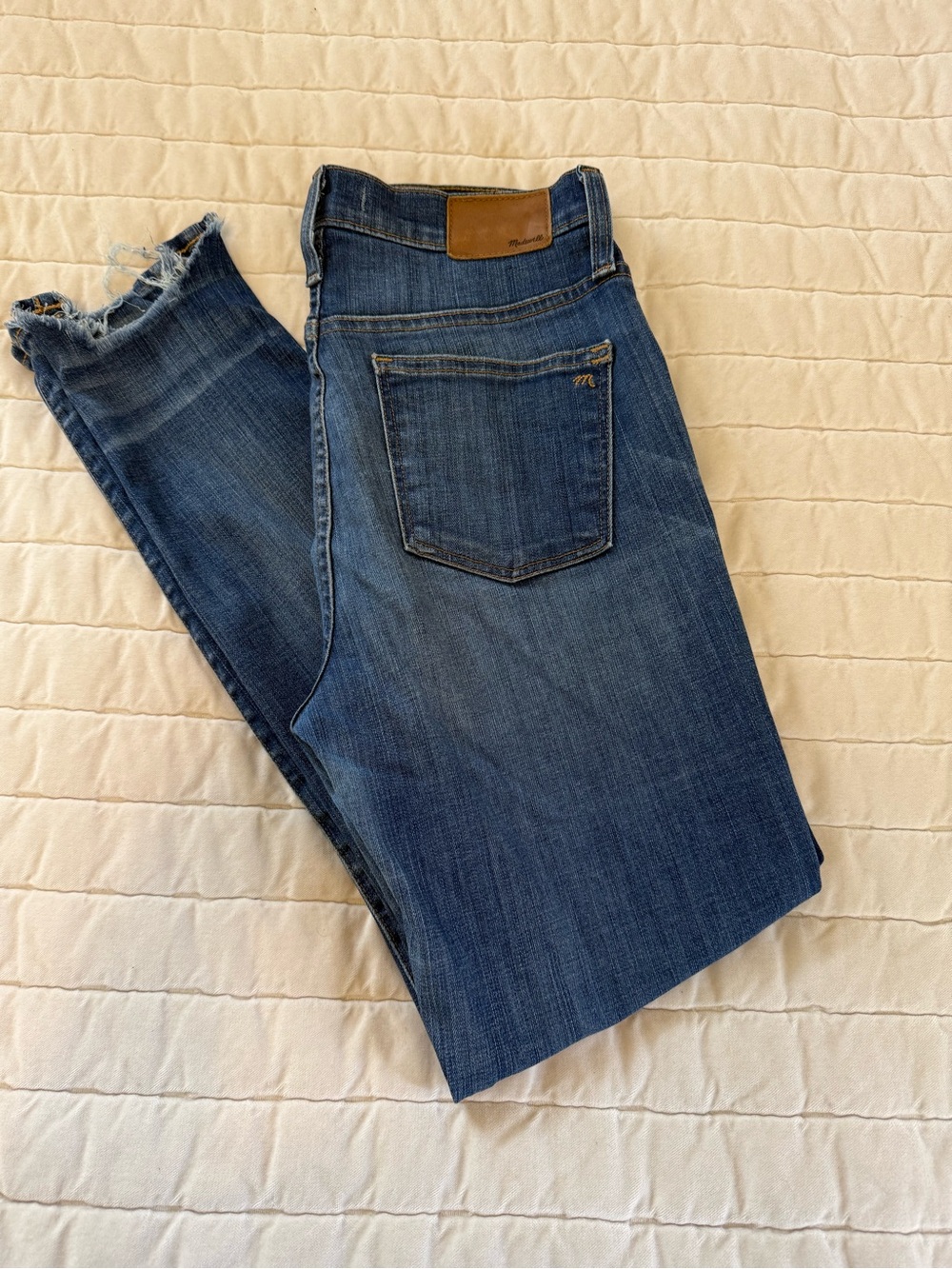 Madewell Women’s 10” High-Rise Skinny Jeans with Frayed Hem — 27